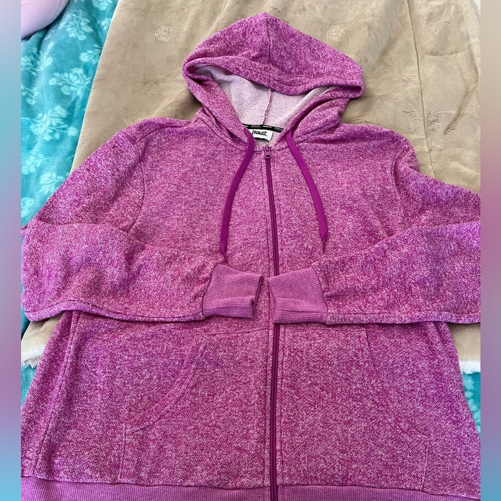 Pink zip sweatshirt with hood